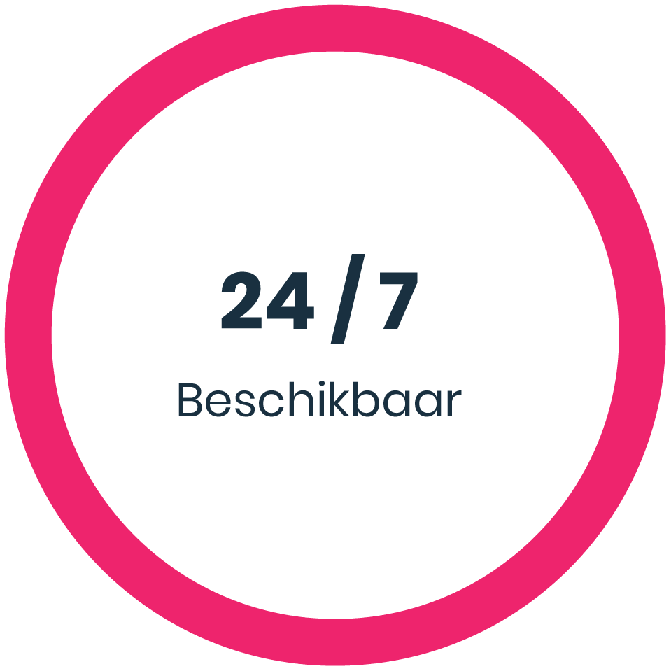 Wij zijn 24 uur per dag en 7 dagen per week beschikbaar